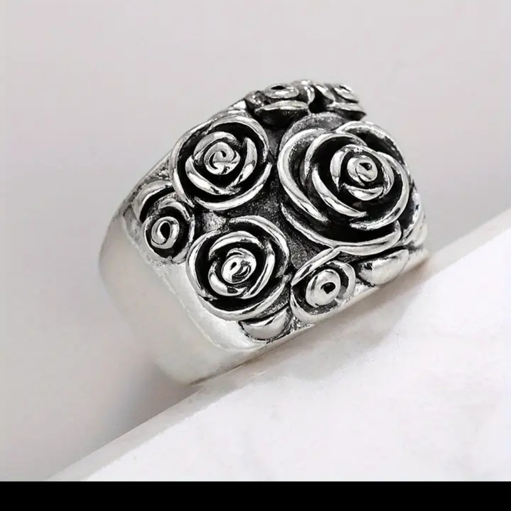 Antiqued sterling silver plated ring